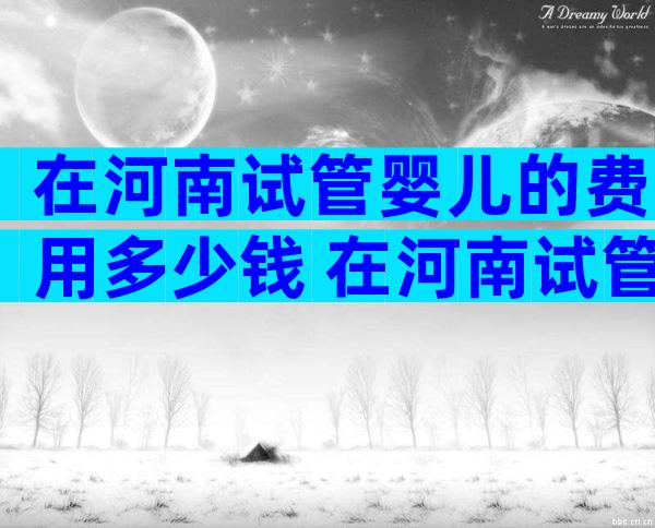 在河南试管婴儿的费用多少钱 在河南试管婴儿的费用多少钱啊